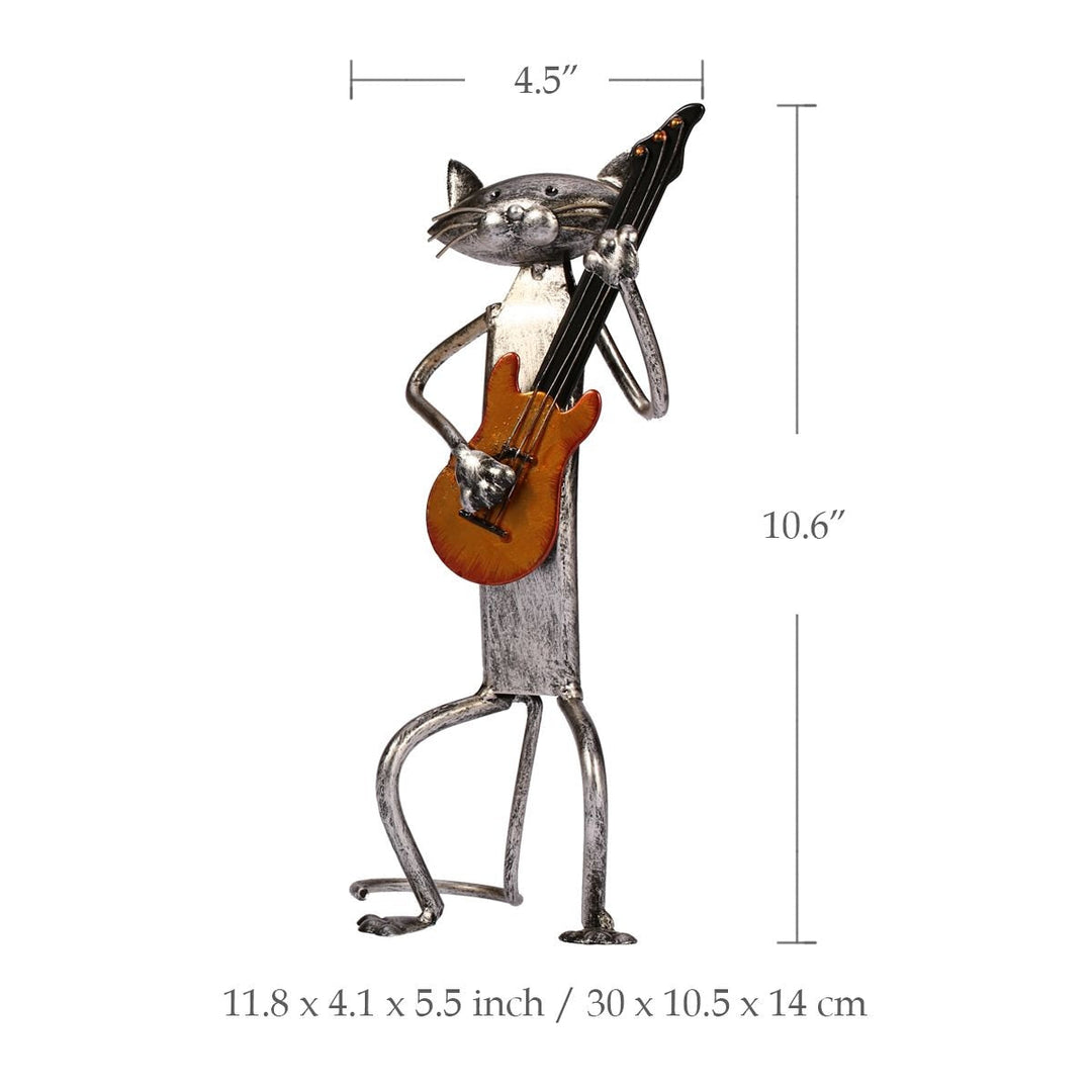 3 Mini Musiker Katter Moderne Skulptur | Luvikno