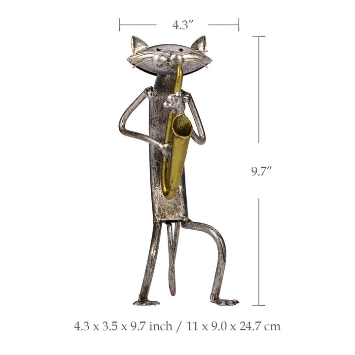 3 Mini Musiker Katter Moderne Skulptur | Luvikno