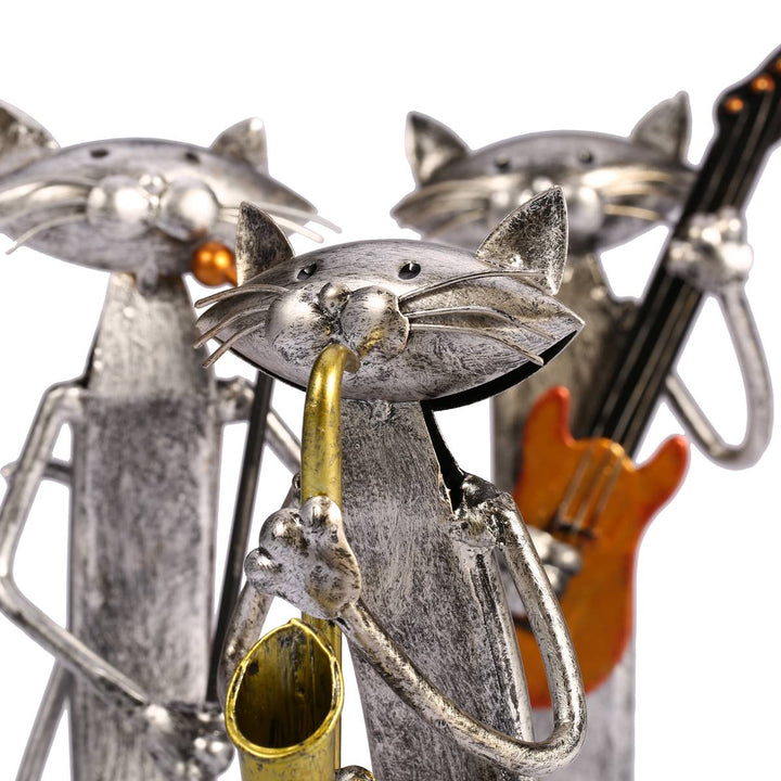 3 Mini Musiker Katter Moderne Skulptur | Luvikno