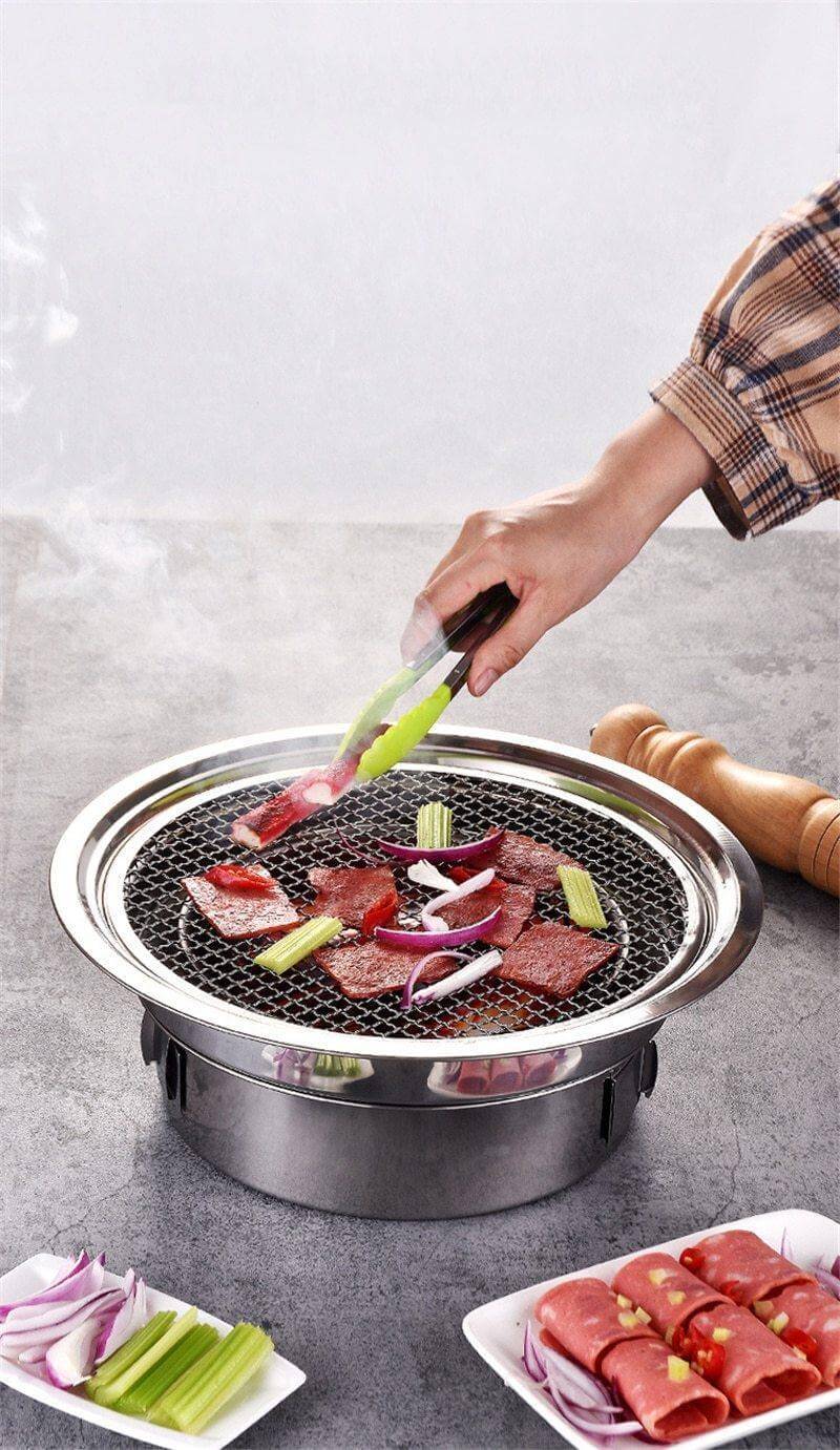 Bærbar koreansk stil rustfritt stål kull campinggrill | Luvikno