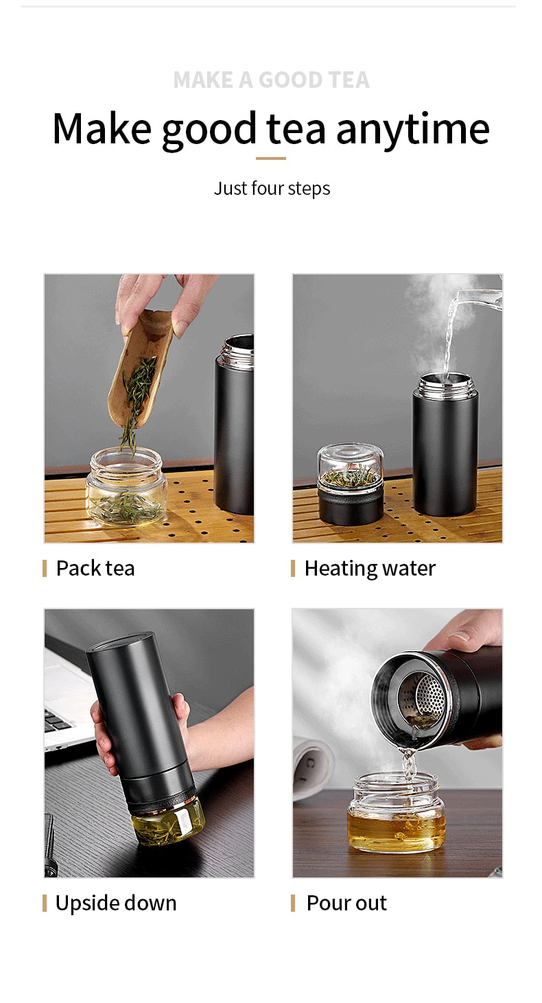 Elegant Holdbar Enkel Te-infuser Termos | Luvikno