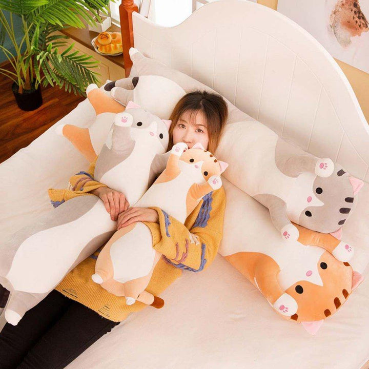 Søt katt myk lang katt plush pute | Luvikno