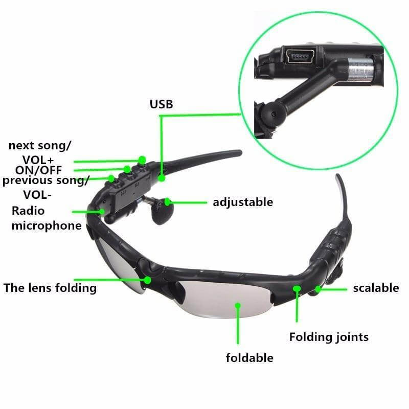 Smart Bluetooth Headset Kjøremodus Solbriller | Luvikno