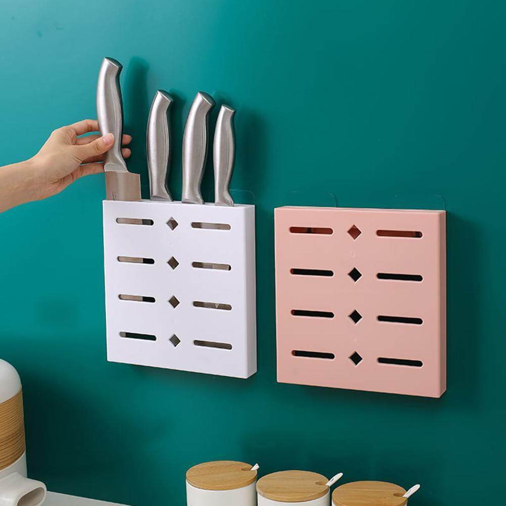 2PCS Firkantet Pastell Mavi Veggmontert Knivorganisator | Luvikno
