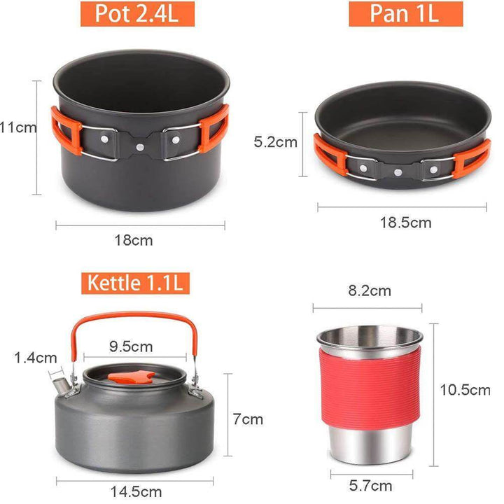 Spider X Camping Stove Set med kokeutstyr | Luvikno