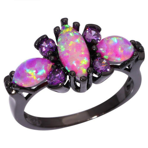 Pink Fire Opal Ameythst Ring | Luvikno