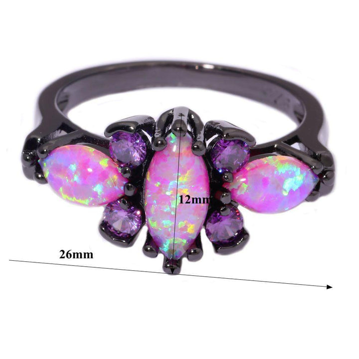 Pink Fire Opal Ameythst Ring | Luvikno