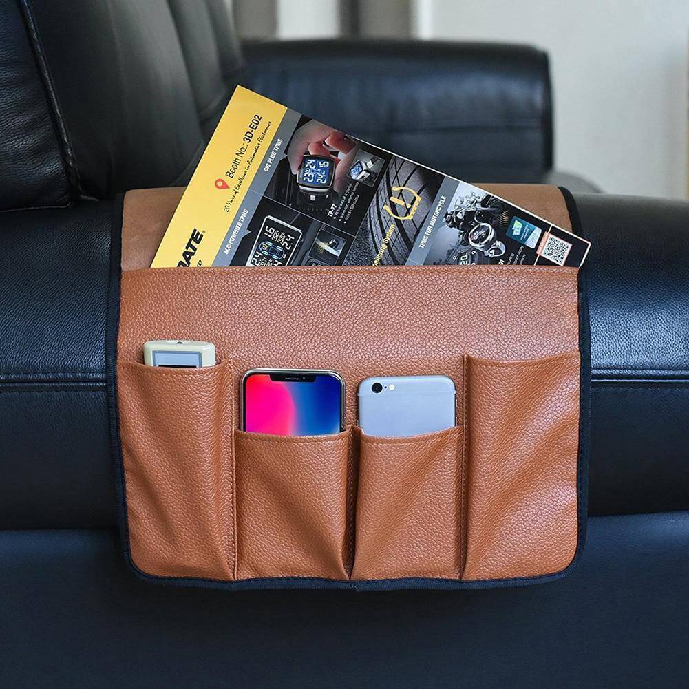 Luvikno | Non-slip 5 lomme lær armlene stol organiser