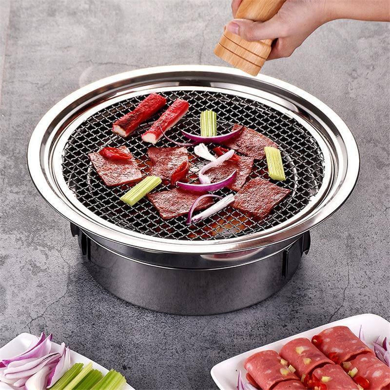 Bærbar Koreansk Stil Rustfritt Stål Kull Campinggrill | Luvikno