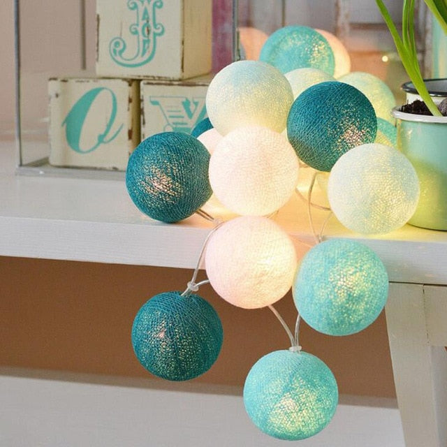 Gledelig Bomull Lys Ball Girlander - LumiBall | Luvikno