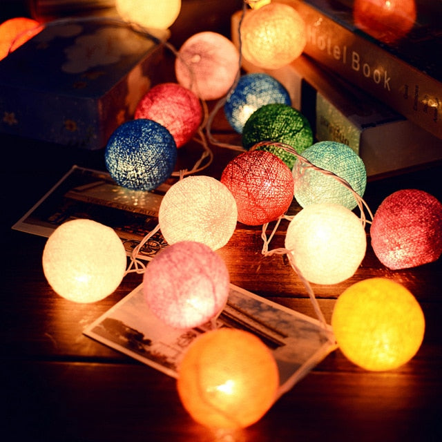 Gledelig Bomull Lys Ball Girlander - LumiBall | Luvikno