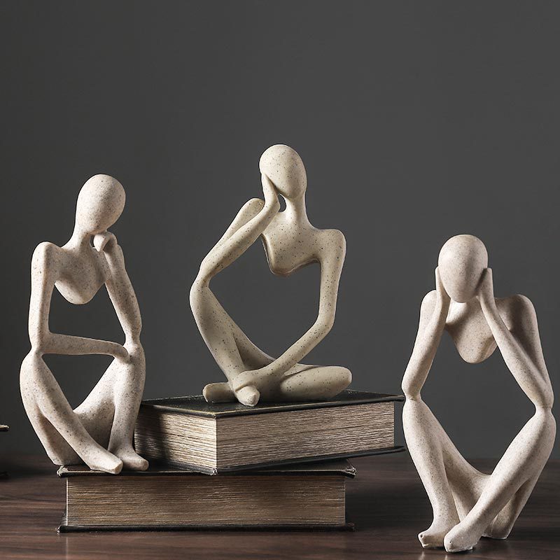 Nordic Abstrakt Unik Tenker Figurine Hjem Decor | Luvikno