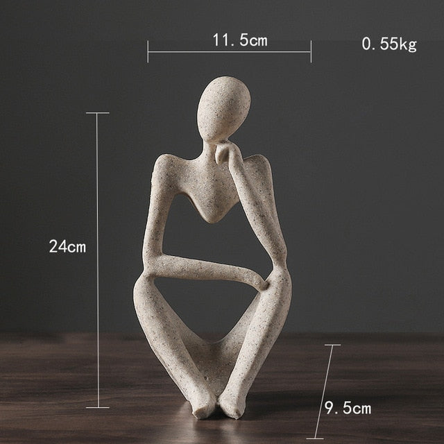 Nordic Abstrakt Unik Tenker Figurine Hjem Decor | Luvikno