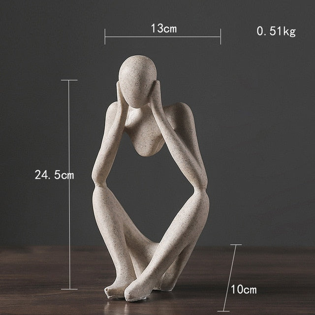 Nordic Abstrakt Unik Tenker Figurine Hjem Decor | Luvikno