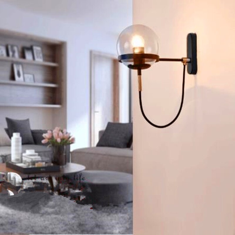 Elegant Retro Vegg Glass Ball Lampe | Luvikno