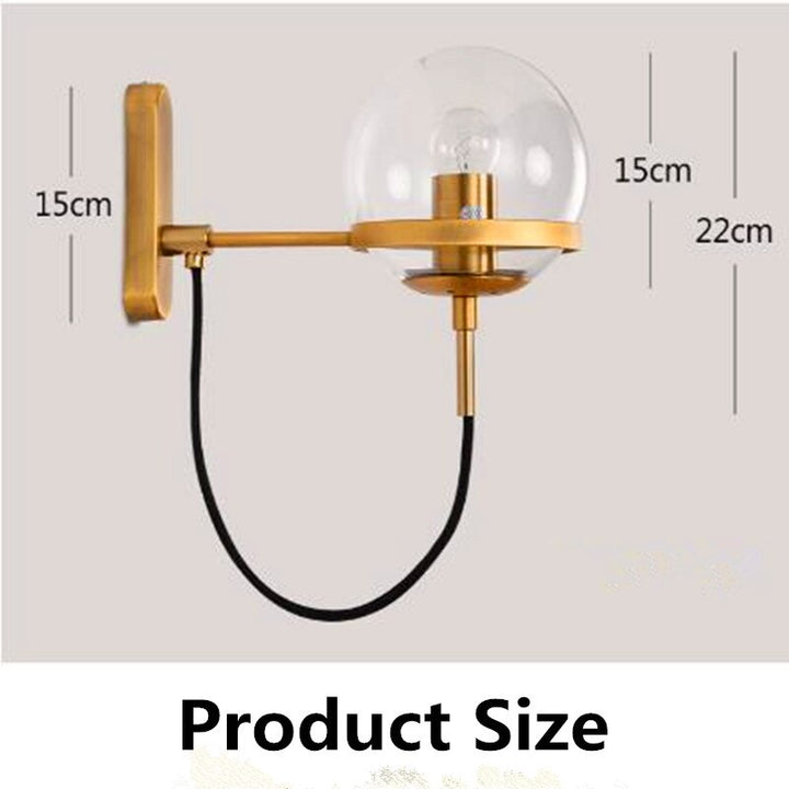 Elegant Retro Vegg Glass Ball Lampe | Luvikno