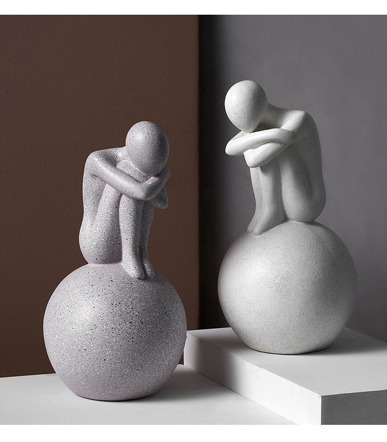 Nordic Abstract Thinker Harpiks Statue Skulptur | Luvikno
