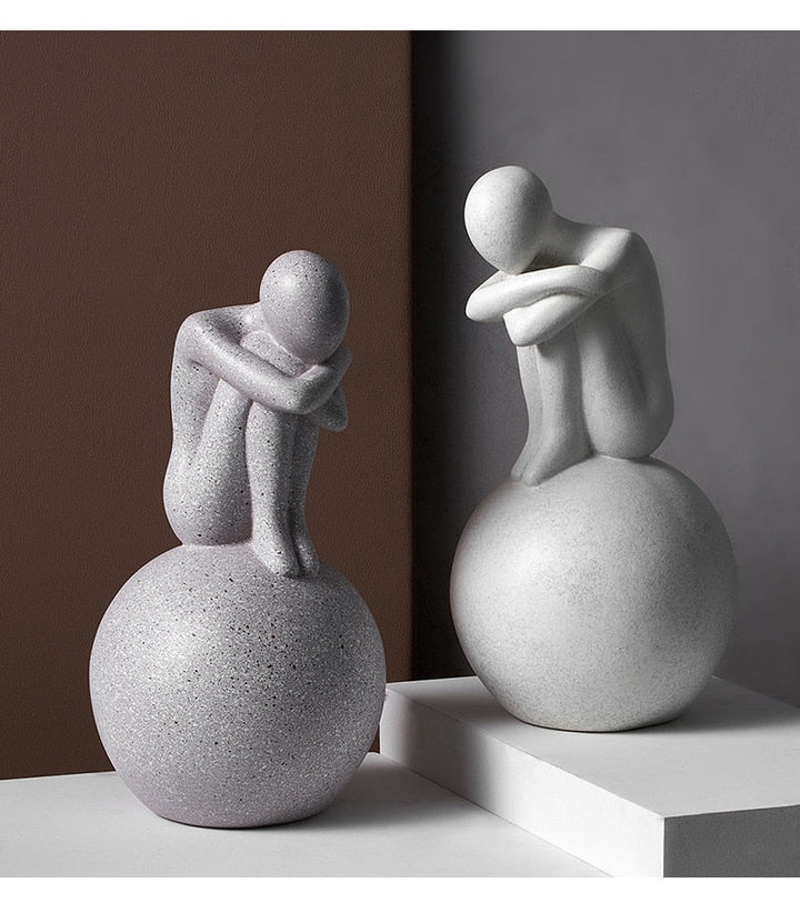Nordic Abstract Thinker Harpiks Statue Skulptur | Luvikno