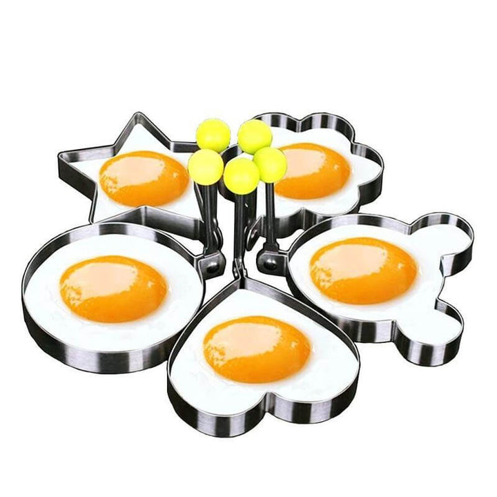 5 stk/set Rustfritt stål Stekt Egg Form Pannekake Ringer | Luvikno