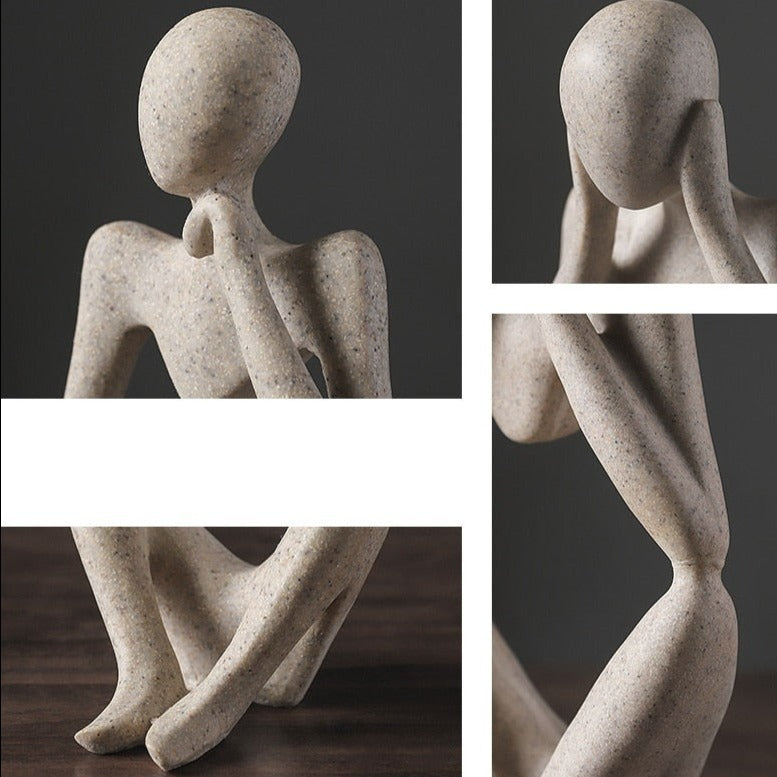 Nordic Abstrakt Unik Tenker Figurine Hjem Decor | Luvikno