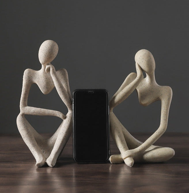 Nordic Abstrakt Unik Tenker Figurine Hjem Decor | Luvikno