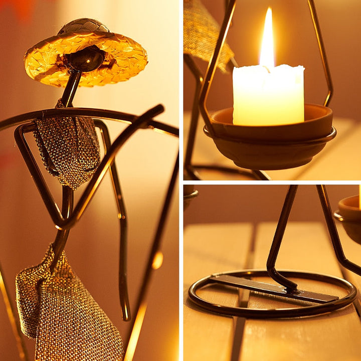 Nordic Abstract Character Metal Candle Holder | Luvikno