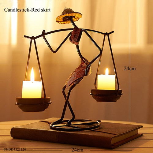 Nordic Abstract Character Metal Candle Holder | Luvikno