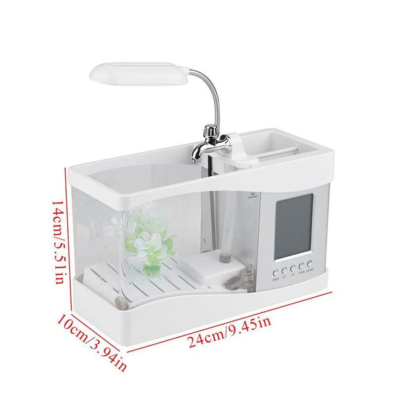 LCD Klok Mini Fiskebowling Akvarium | Luvikno