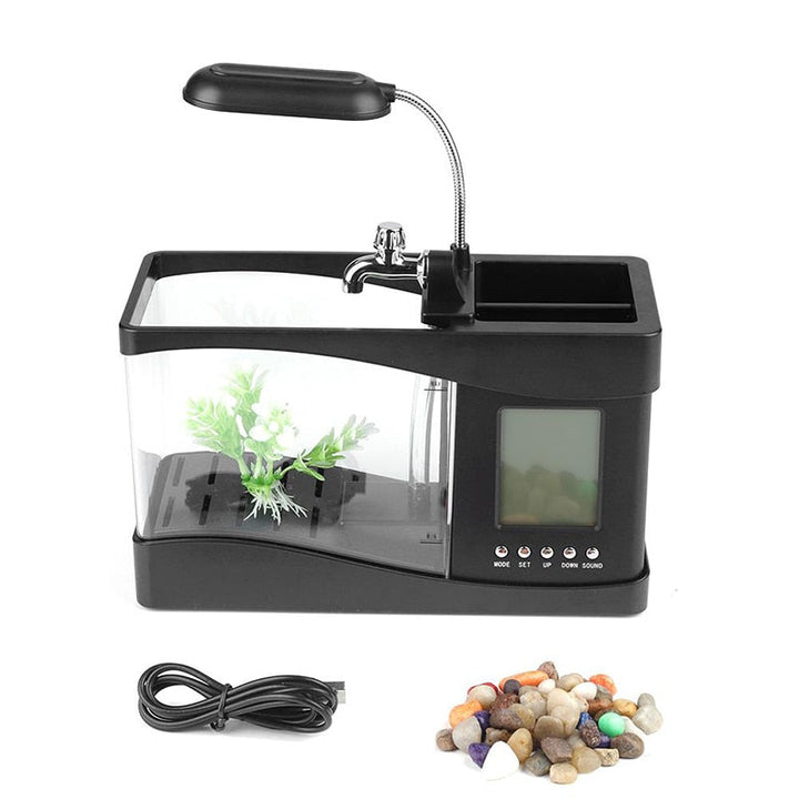 LCD Klok Mini Fiskebowling Akvarium | Luvikno
