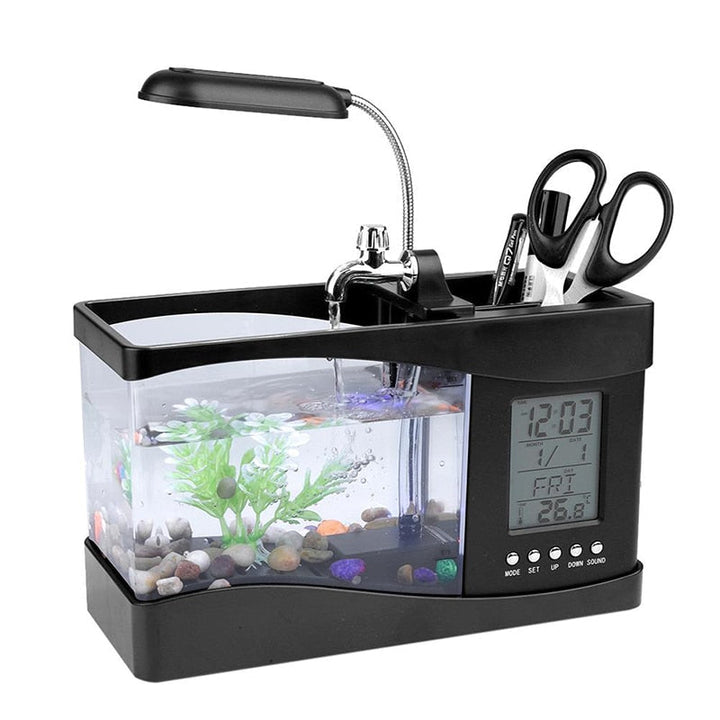 LCD Klok Mini Fiskebowling Akvarium | Luvikno