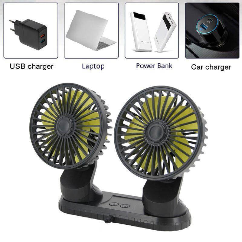 Universell justerbar USB dobbel vifte | Luvikno