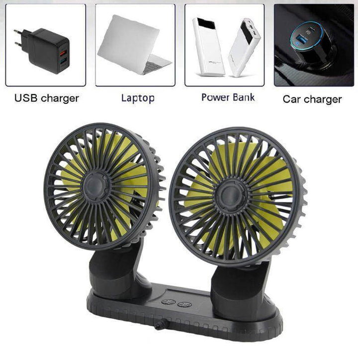 Universell justerbar USB dobbel vifte | Luvikno