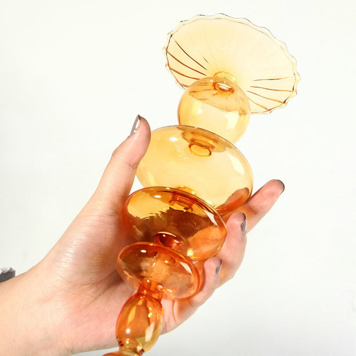 Moderne Glass Kandelaber-Orange | Luvikno