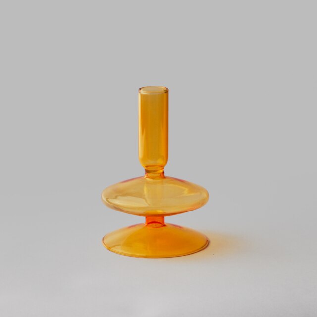Moderne Glass Kandelaber-Orange | Luvikno