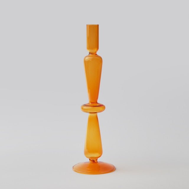 Moderne Glass Kandelaber-Orange | Luvikno