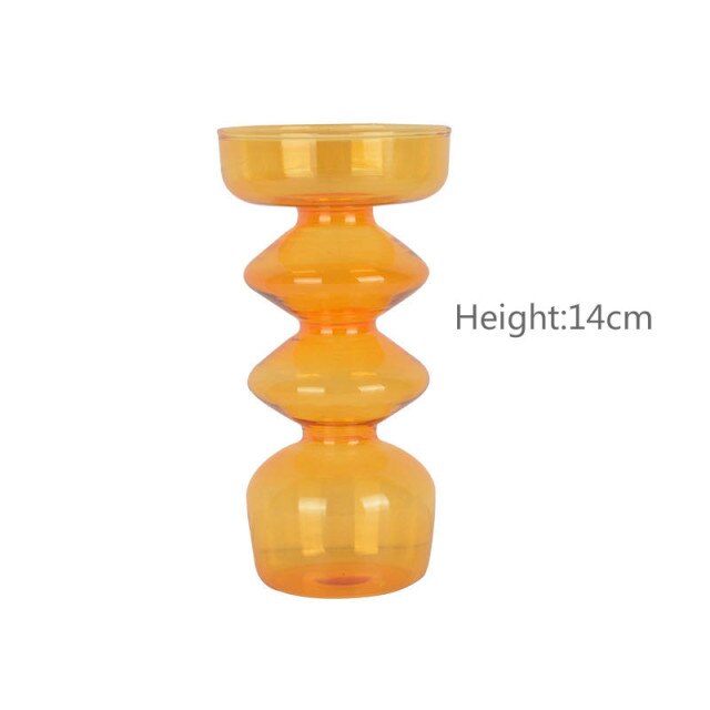 Moderne Glass Kandelaber-Orange | Luvikno
