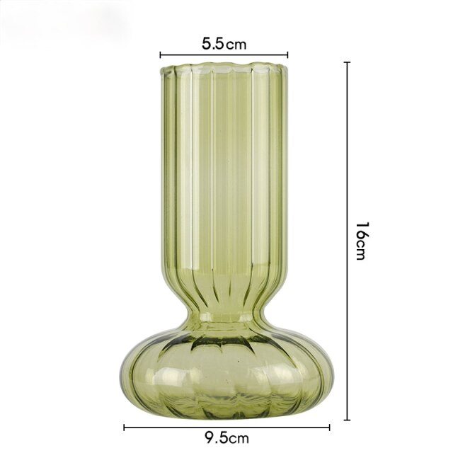 Glass Striped Cylinder Vase | Luvikno