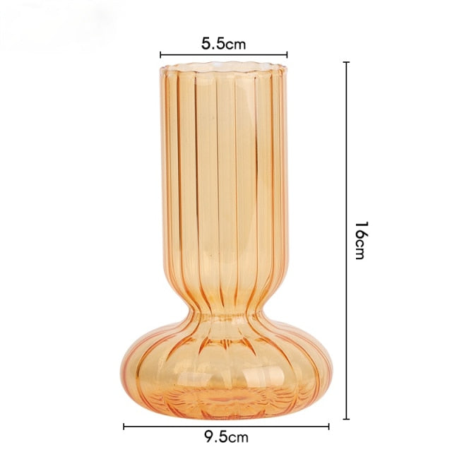 Glass Striped Cylinder Vase | Luvikno