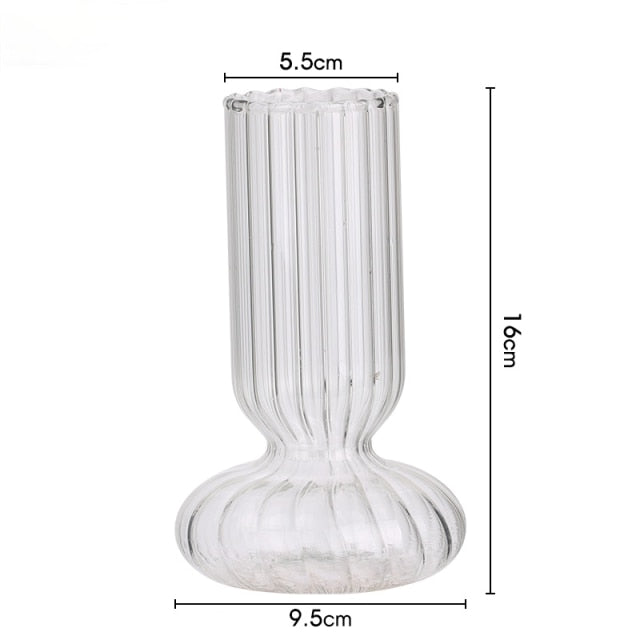 Glass Striped Cylinder Vase | Luvikno