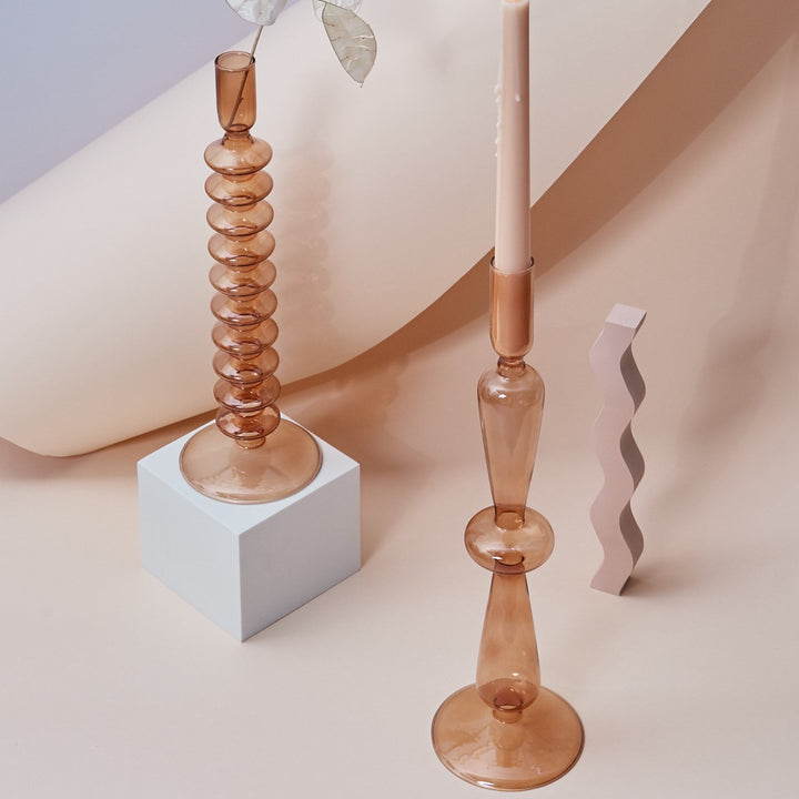 Moderne Glass Lysestake-Brun | Luvikno