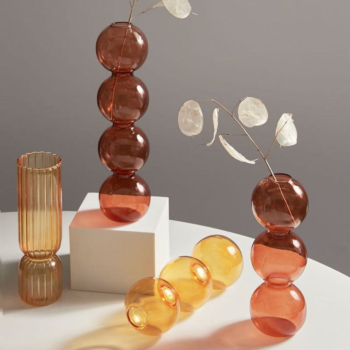 Moderne Glass Lysestake-Brun | Luvikno