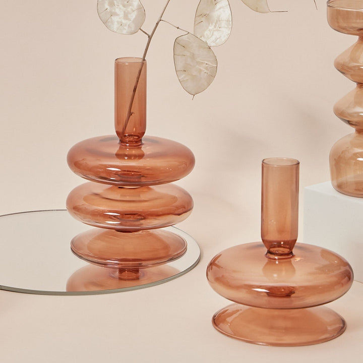 Moderne Glass Lysestake-Brun | Luvikno