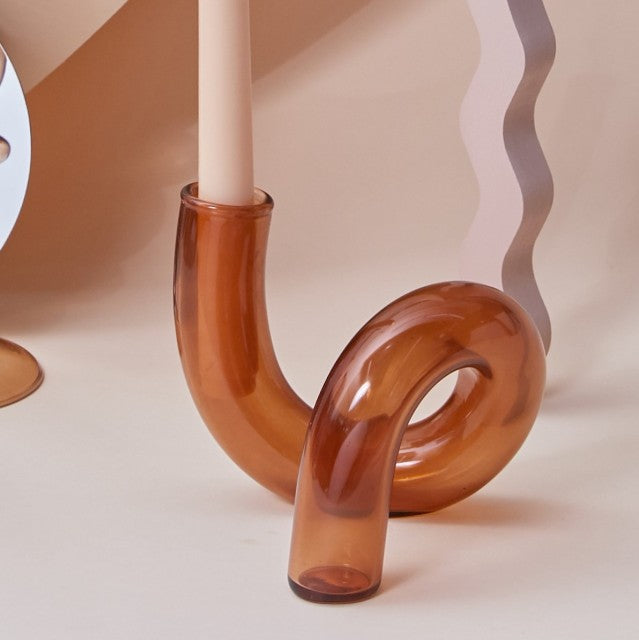 Moderne Glass Lysestake-Brun | Luvikno