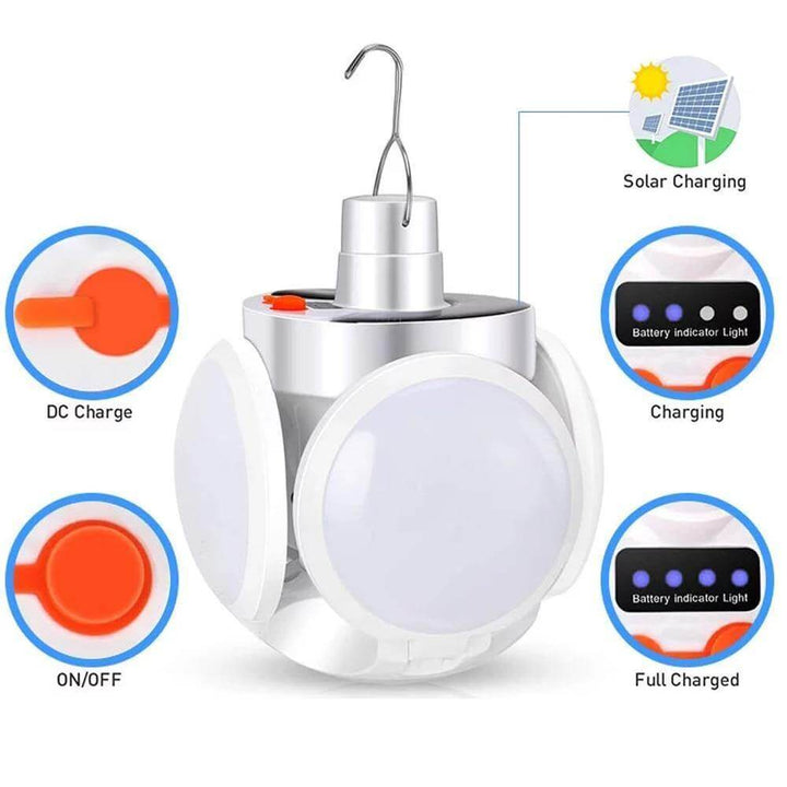 Vanntett oppladbar solcelle campinglampe | Luvikno