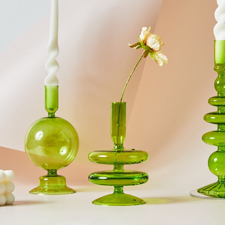 Moderne Glass Lysestake-Lime | Luvikno