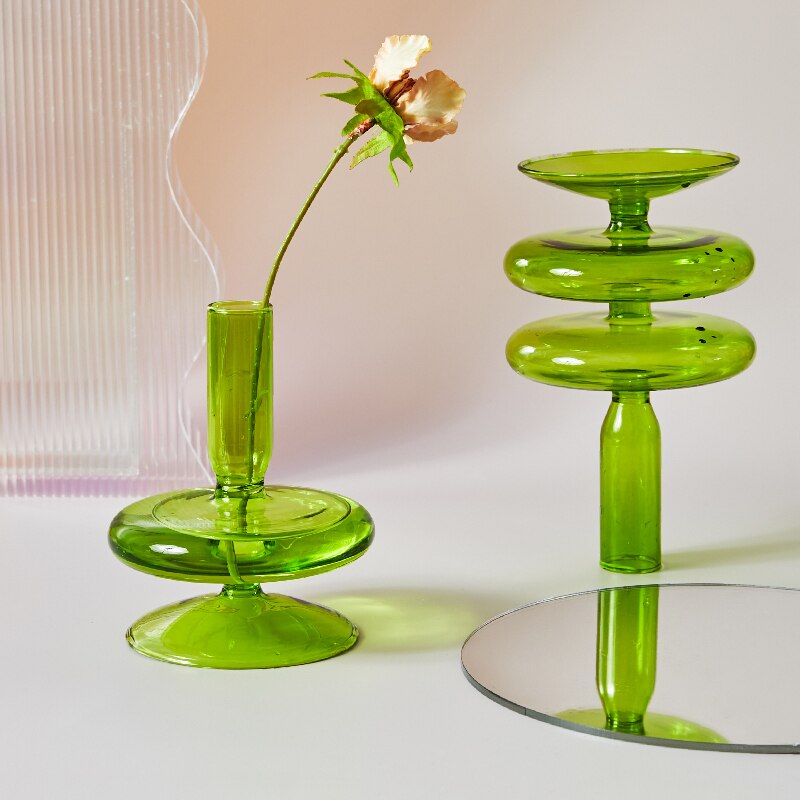 Moderne Glass Lysestake-Lime | Luvikno
