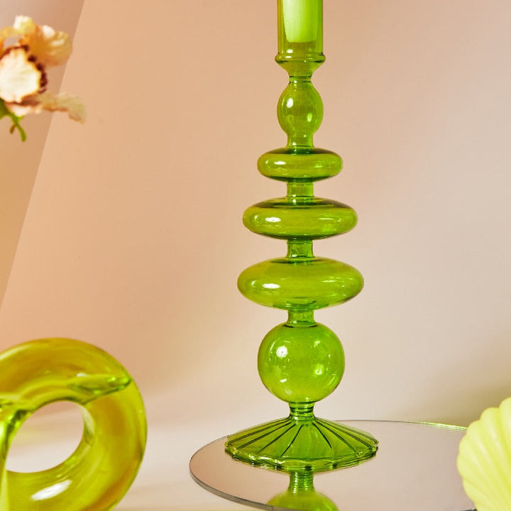 Moderne Glass Lysestake-Lime | Luvikno