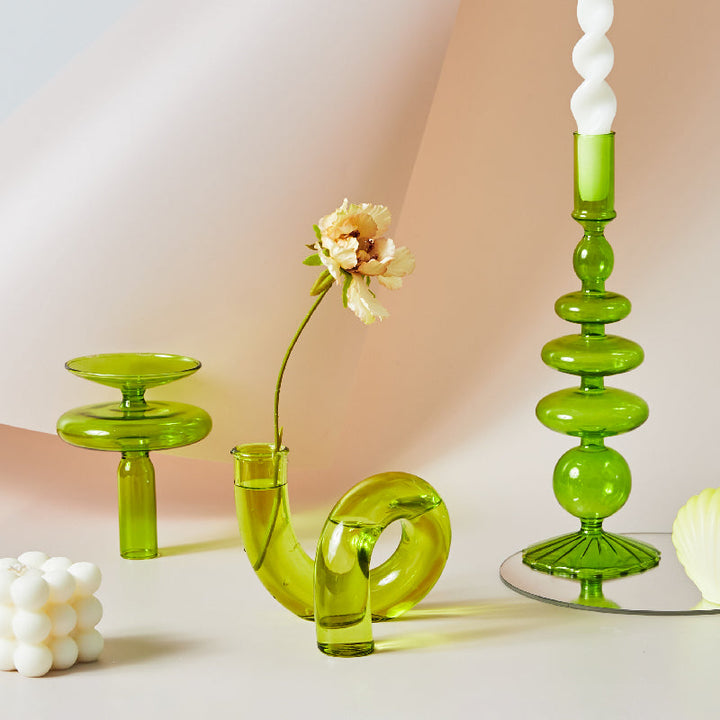 Moderne Glass Lysestake-Lime | Luvikno