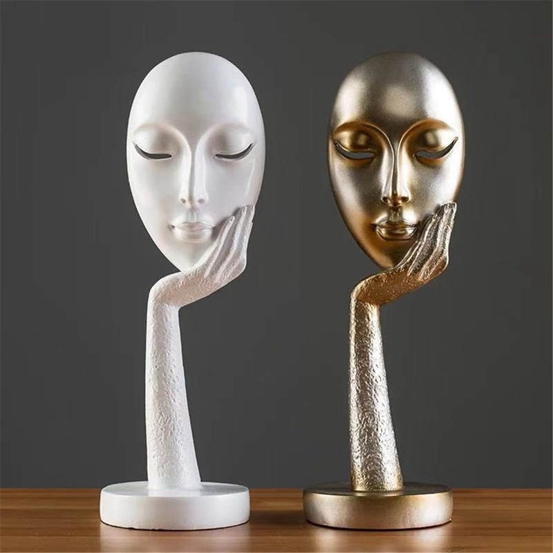 Moderne abstrakt menneskelig ansiktskunststatue | Luvikno