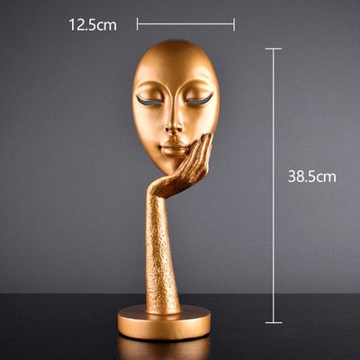 Moderne Abstrakt Menneske Ansikt Kunst Statue | Luvikno